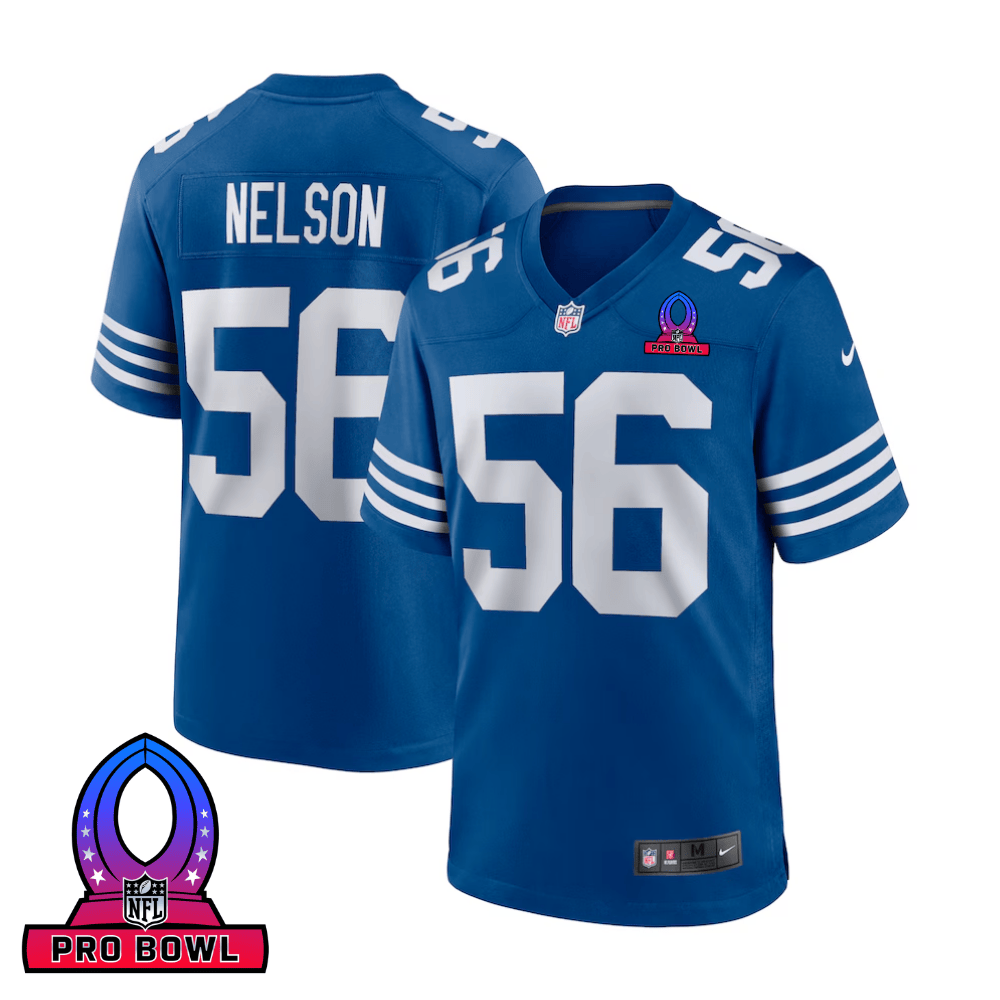 Quenton Nelson 56 Indianapolis Colts 2025 Pro Bowl Patch Game Men Jersey - Royal - JS123