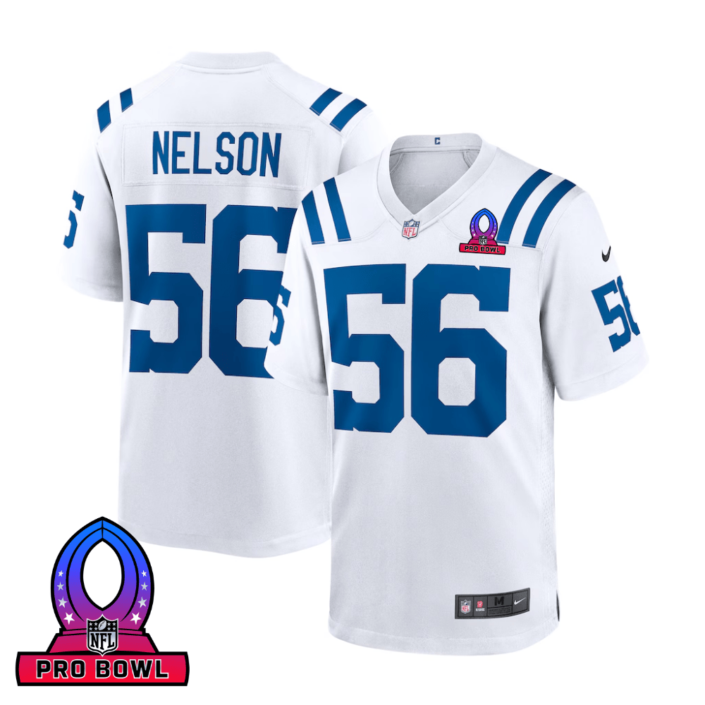 Quenton Nelson 56 Indianapolis Colts 2025 Pro Bowl Patch Game Men Jersey - White - JS750