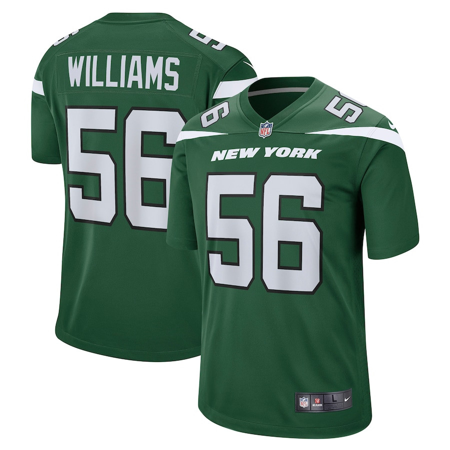 Quincy Williams 56 New York Jets Men Game Jersey - Gotham Green - JS901