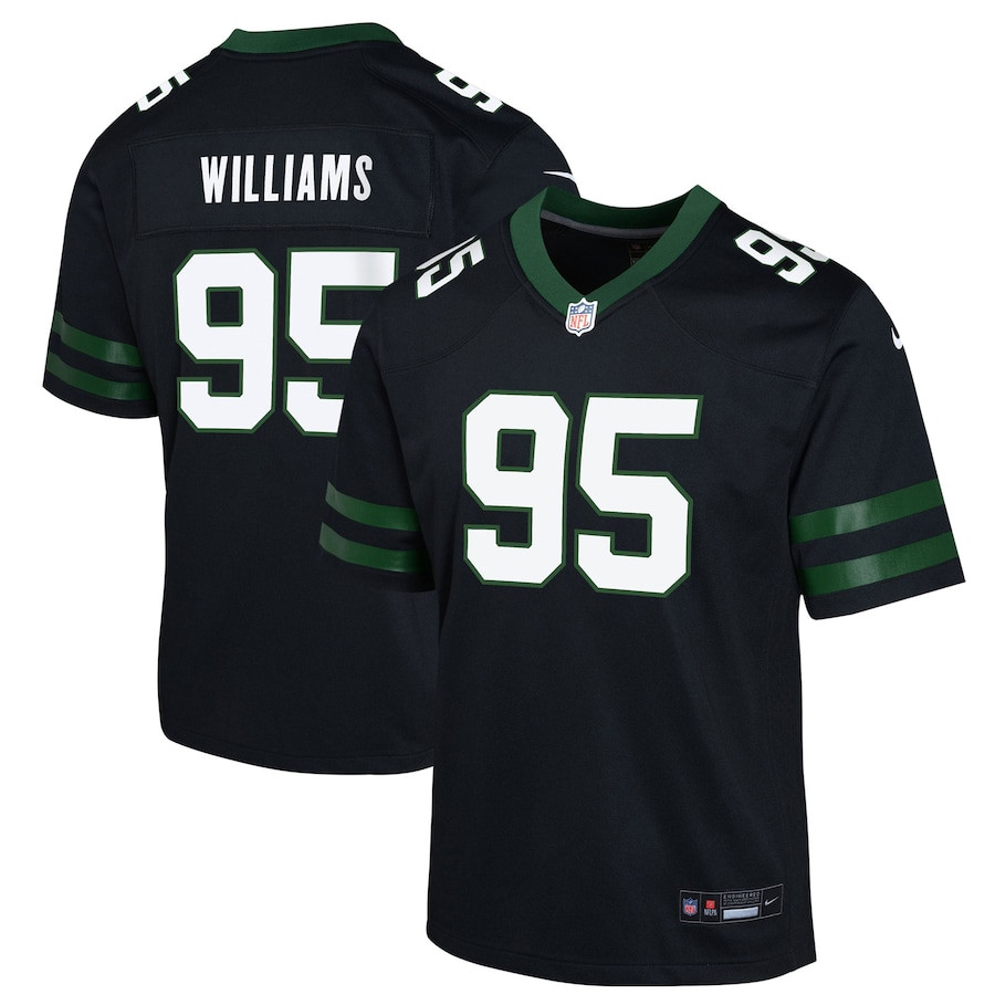 Quinnen Williams 95 New York Jets Alternate Game YOUTH Jersey - Legacy Black - JSDV718