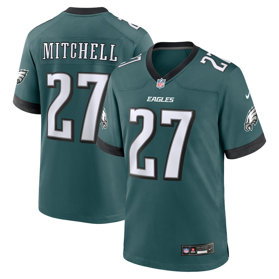 Quinyon Mitchell 27 Philadelphia Eagles Team Game Men Jersey - Midnight Green - JSDV580