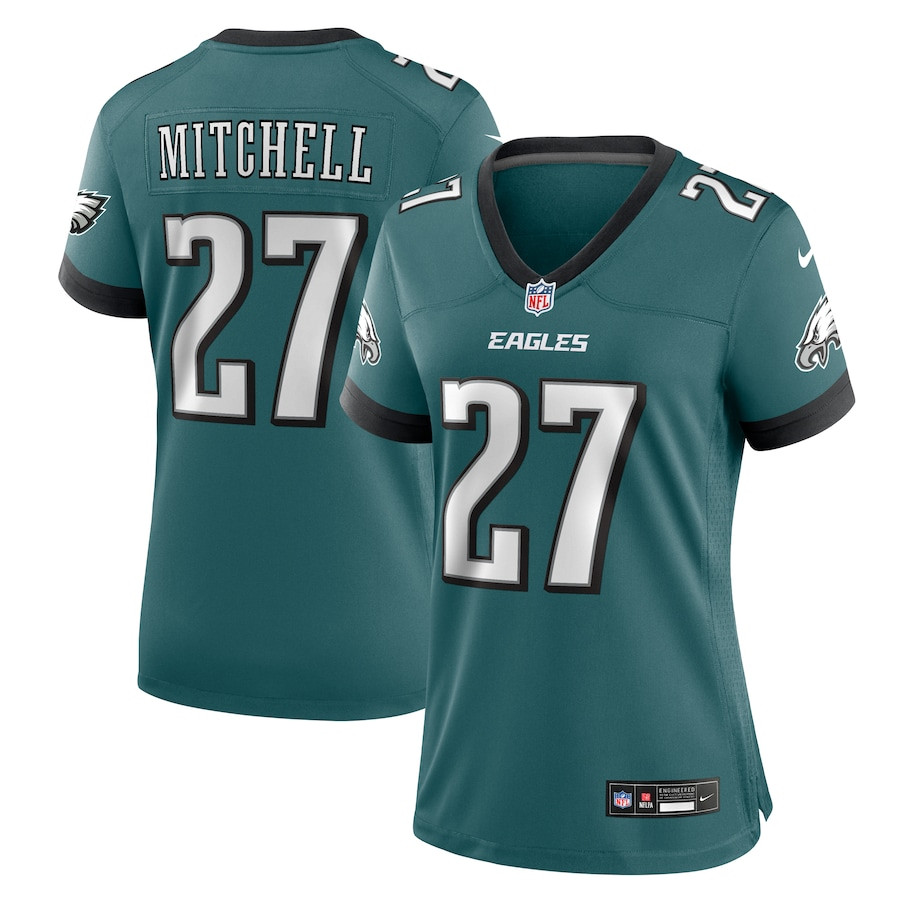 Quinyon Mitchell 27 Philadelphia Eagles Women's Team Game Jersey - Midnight Green - JSDV198