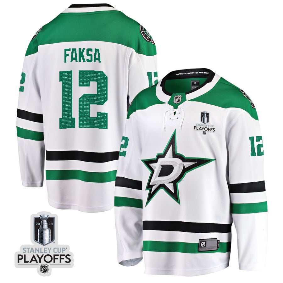 Radek Faksa 12 Dallas Stars 2024 NHL Playoffs Patch Away Breakaway Jersey - Men - JS668