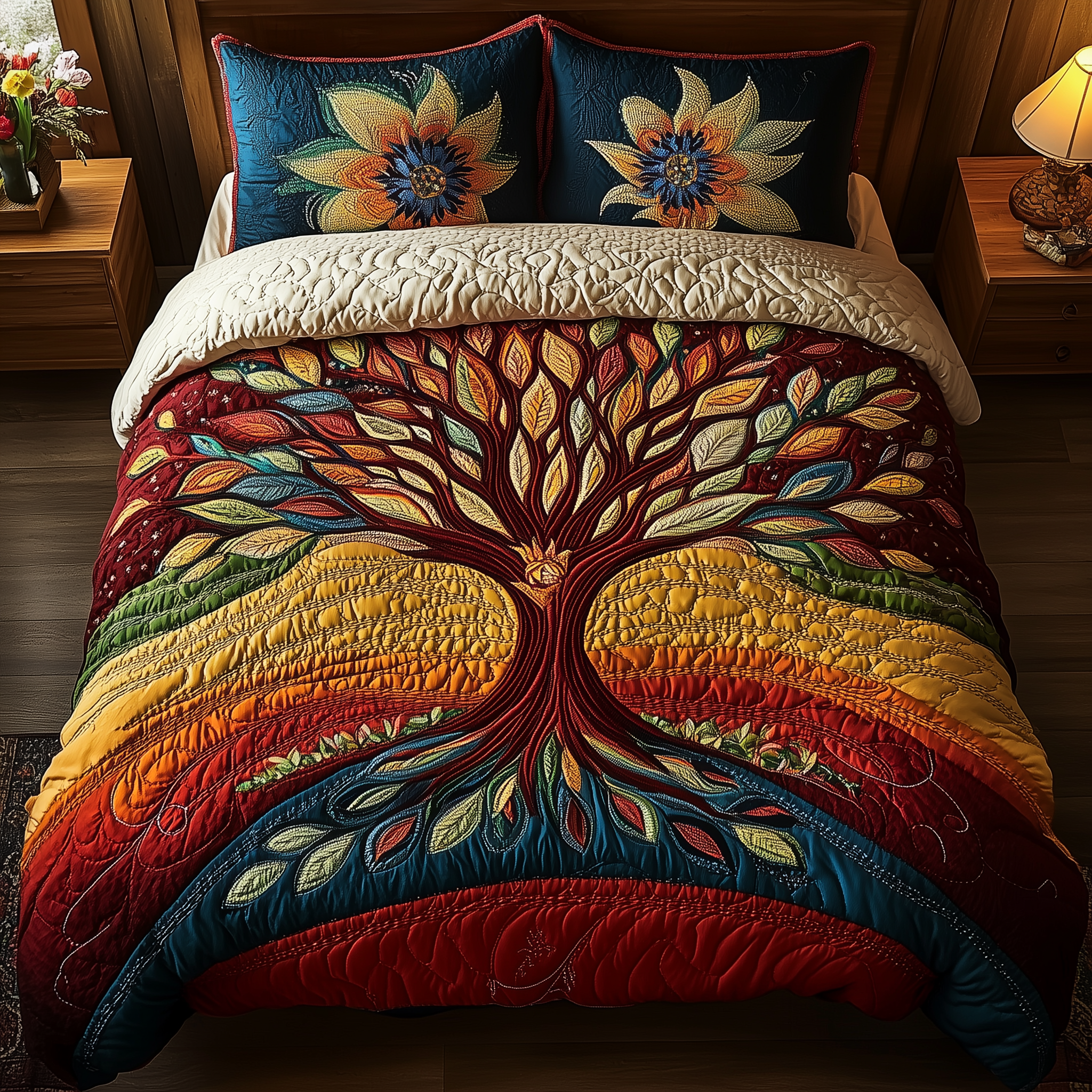 Radiant Life Tree Quilted Bedding Set Duvet Cover Bedspread Set Item Mother's Day Gifts For Your Grandmother