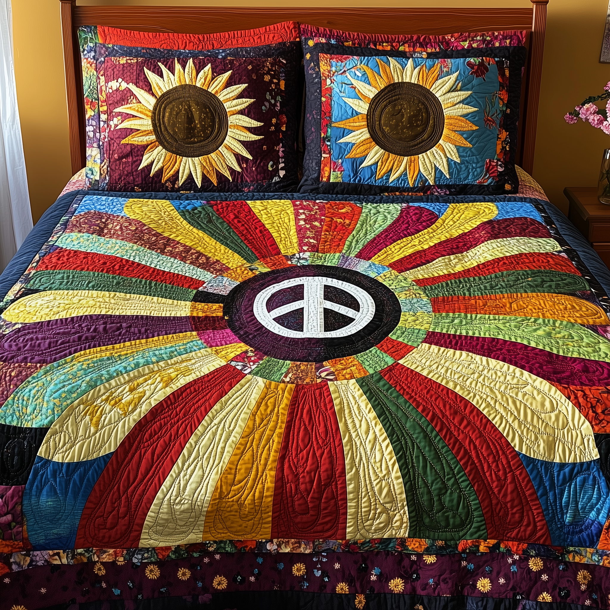 Radiant Peace Quilted Bedding Set Duvet Cover Bedspread Set Item Best Nana Gifts