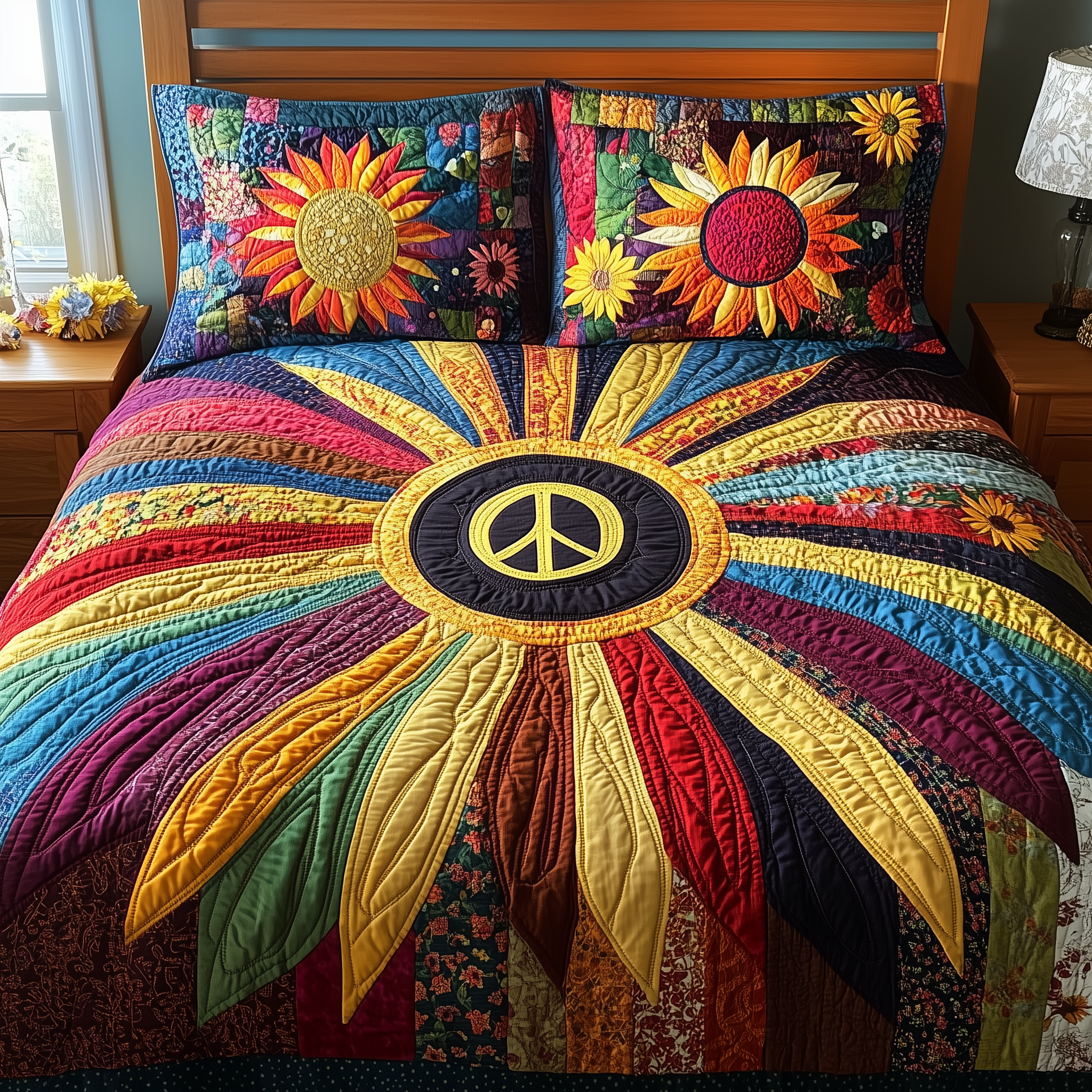 Radiant Peace Quilted Bedding Set Duvet Cover Bedspread Set Item Grandmother Christmas Birthday Gift Ideas