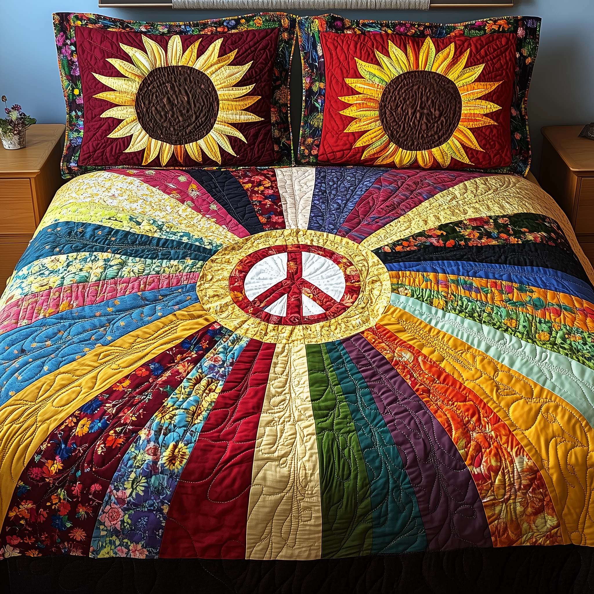 Radiant Peace Quilted Bedding Set Duvet Cover Bedspread Set Item Unique Gifts For Teens
