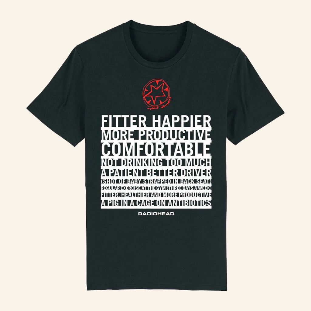 Radiohead Merch Fitter Happier T-Shirt Good Gifts For Dad