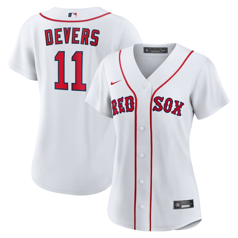 Rafael Devers 11 Boston Red Sox Home Player Women Jersey - White - JS917