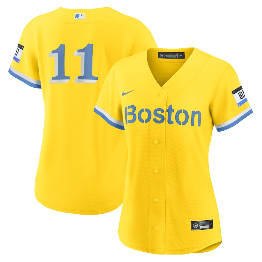 Rafael Devers 11 Boston Red Sox Women's City Connect Jersey - Gold - JS338