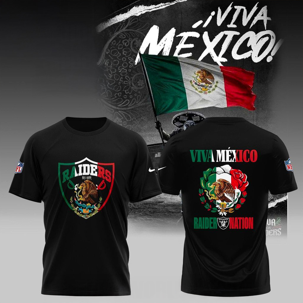 Raiders Mexican Pride X Raider Nation T-Shirt Raiders Merch Football Related Gifts