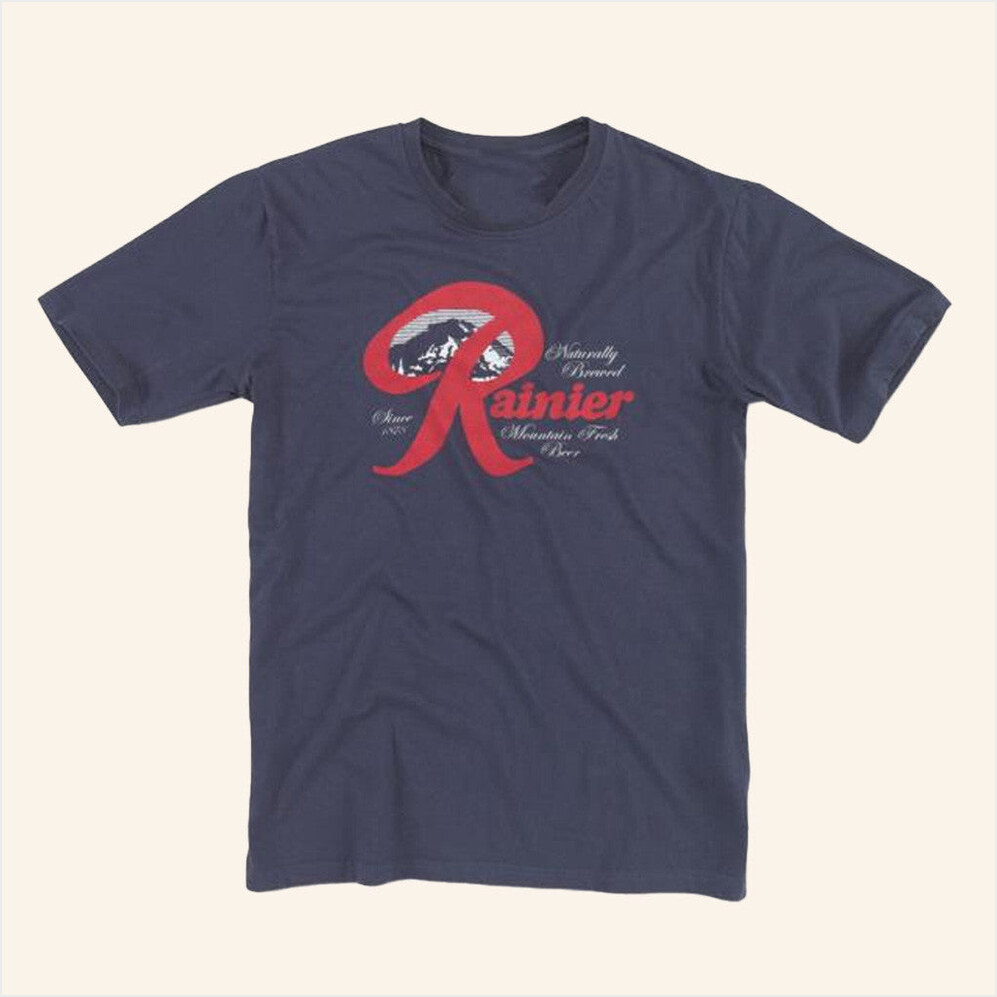 Rainier Naturally Brewed Classic Logo T-Shirt Wear Your Beer Merch Birthday Gifts For Dad