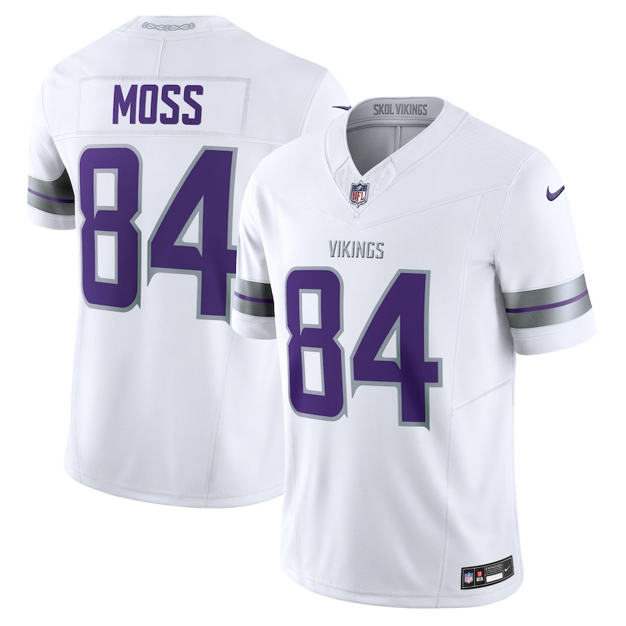 Randy Moss 84 Minnesota Vikings Alternate Vapor F.U.S.E. Limited Men Jersey - White - JSDV796