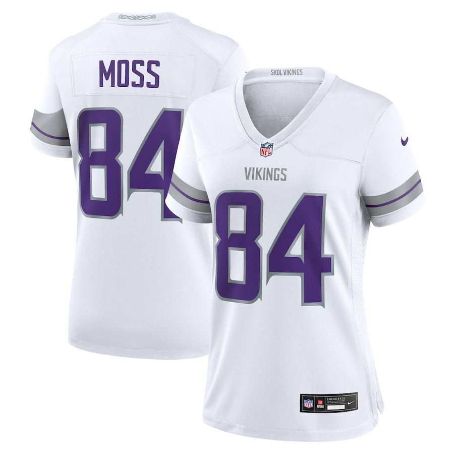 Randy Moss 84 Minnesota Vikings Women's Alternate Retired Player Game Jersey - White - JSDV303