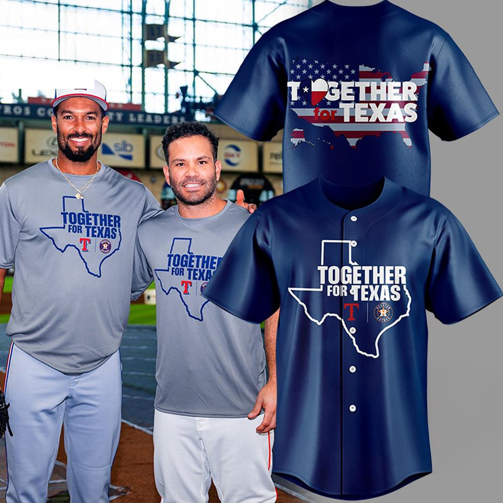 Rangers And Astros Together For Texas 2025 Jersey Fan Merch Gifts For Dad
