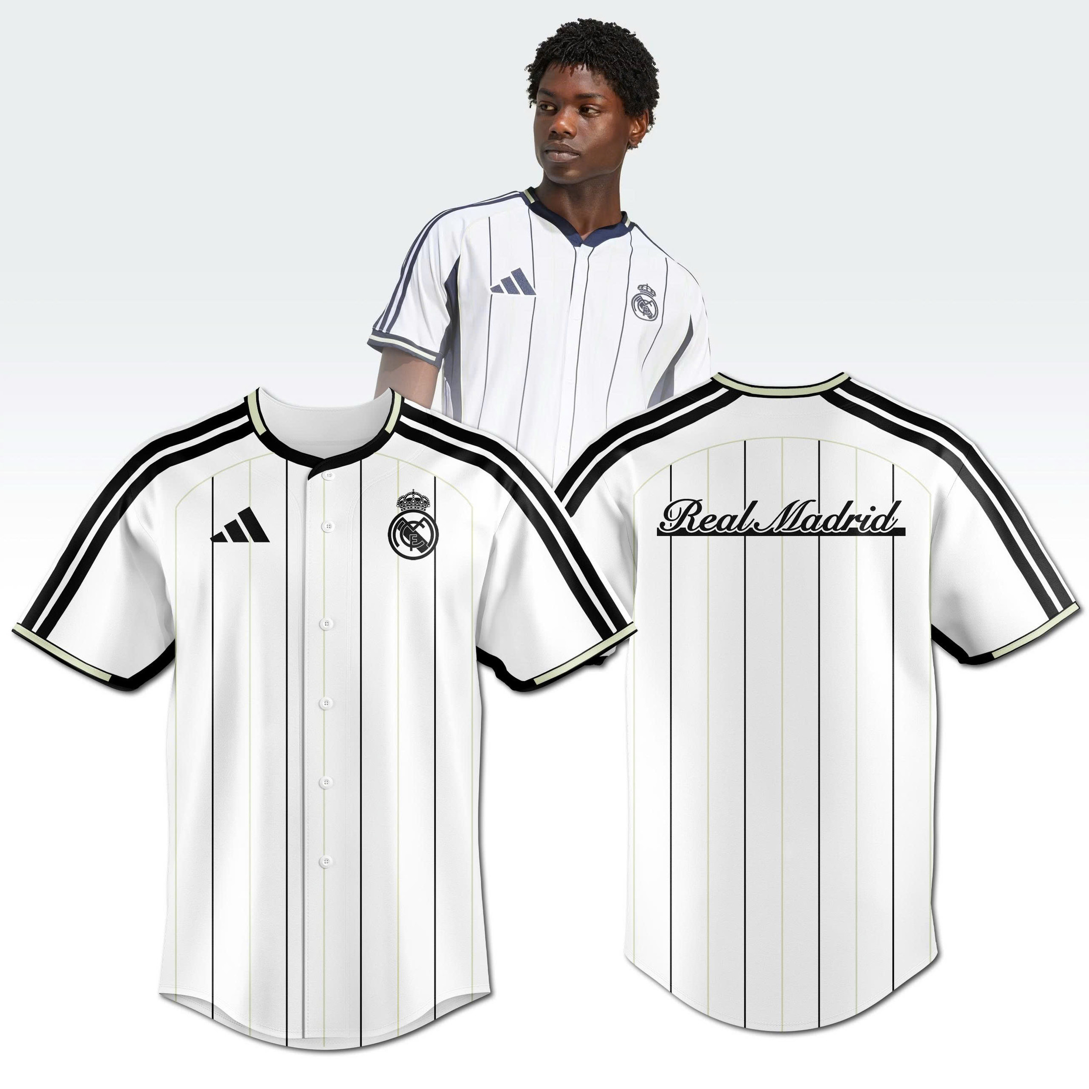 Real Madrid Personalized Baseball Jersey For Fans