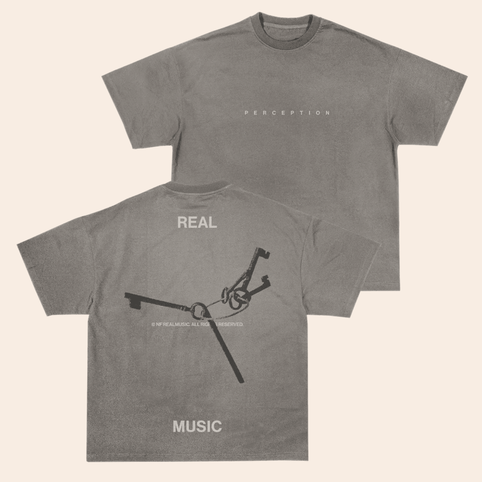 Real Music Keys Faded Gray T-Shirt NF Merch Gifts For Music Fans Father's Day Gifts For Dad