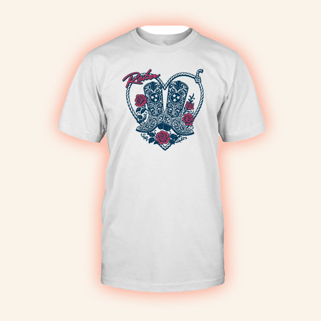 Reba Merch Boots And Hearts Shirt Birthday Gifts For Boyfriend