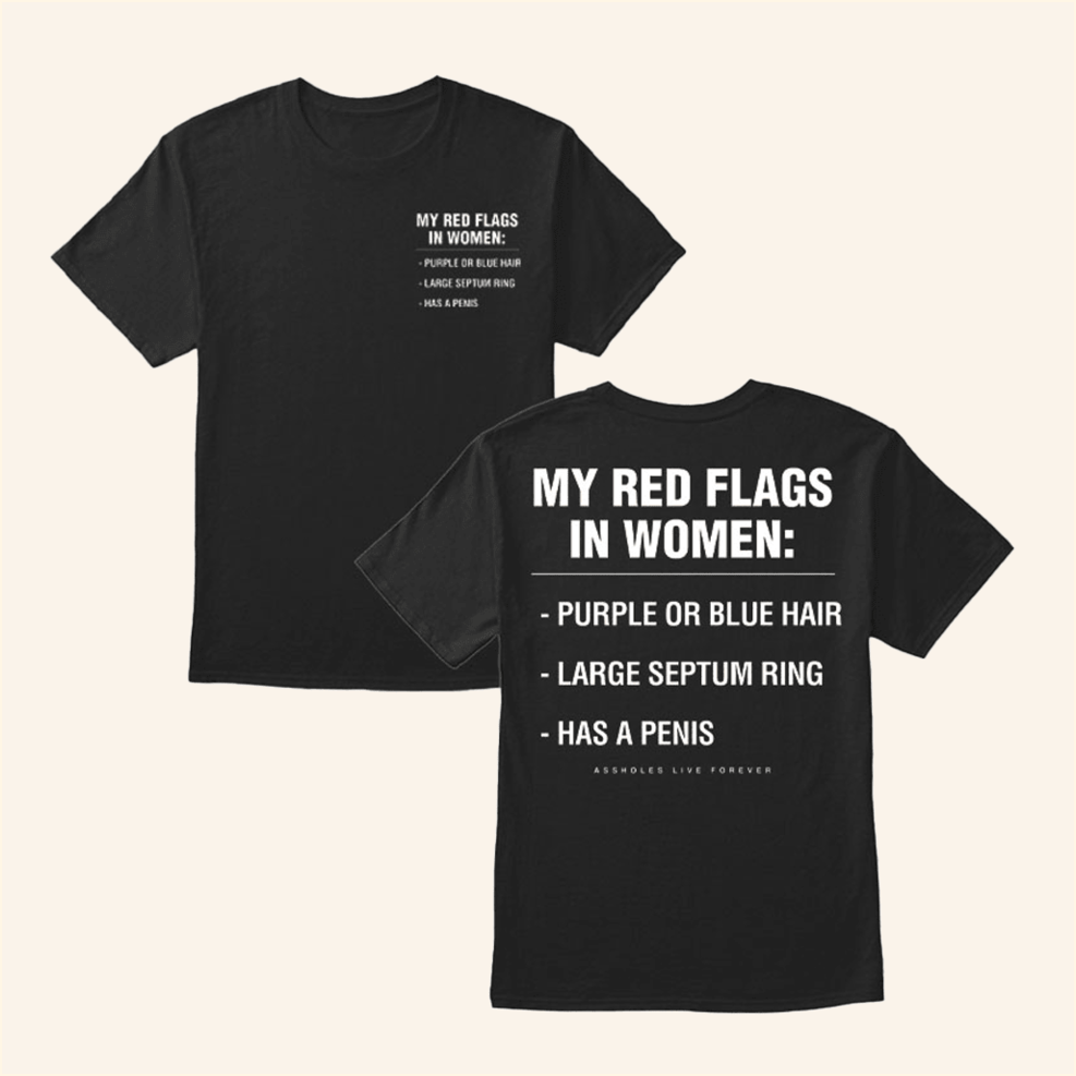 Red Flags In Women Shirt Linda Finegold Merch Birthday Gifts For Friends Christmas Presents