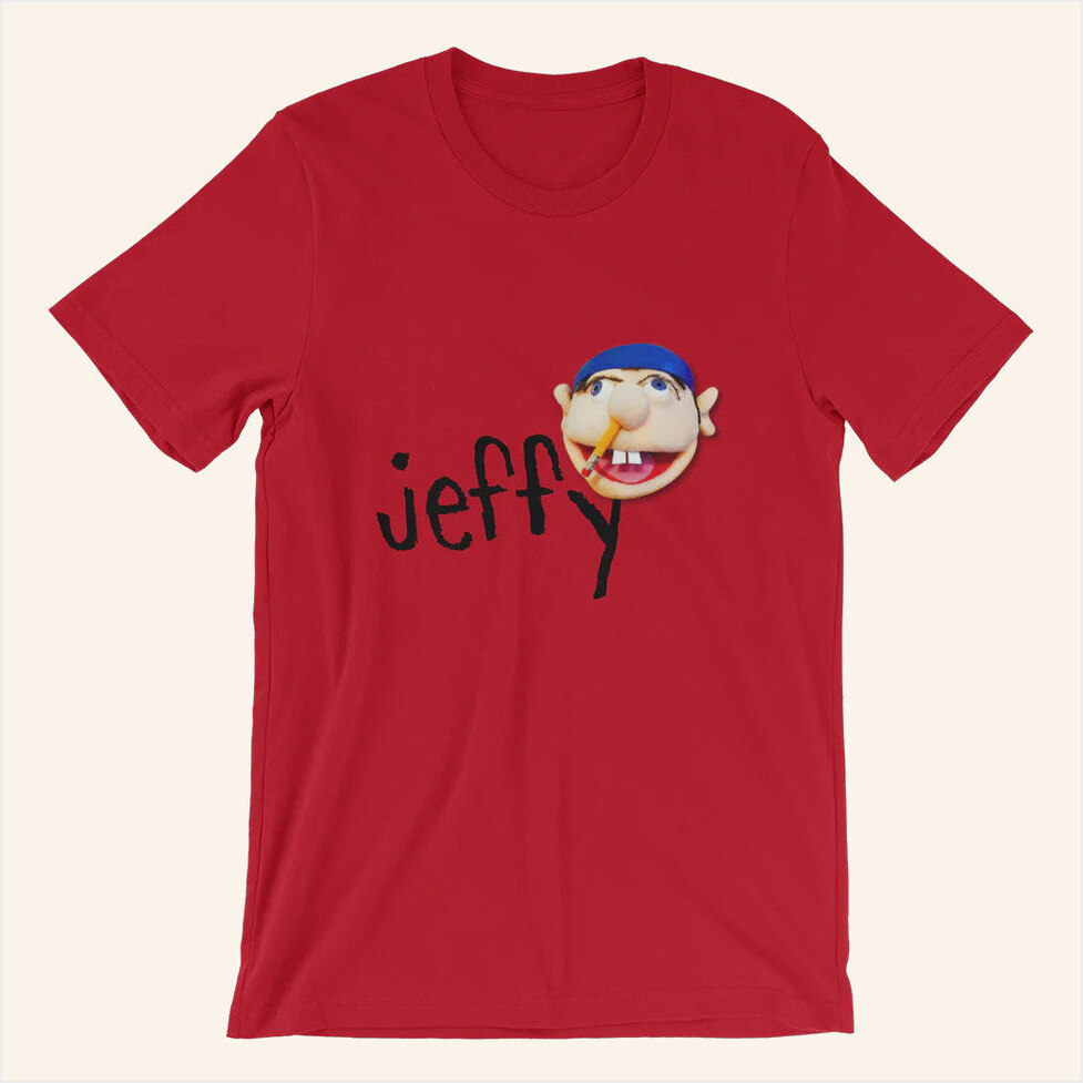 Red Jeffy T-Shirt SML Merch Funny Tees Gift Ideas For Husband Birthday Gifts For Friends