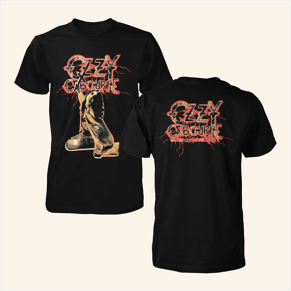 Red Lightning Tourback T-Shirt Ozzy Osbourne Official Merch Birthday Gifts For Husband