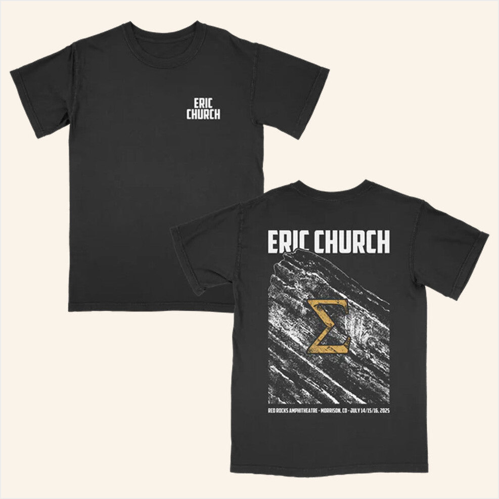 Red Rocks Event Black T-Shirt Eric Church Merch Best Gifts For Brother Gifts For Friends