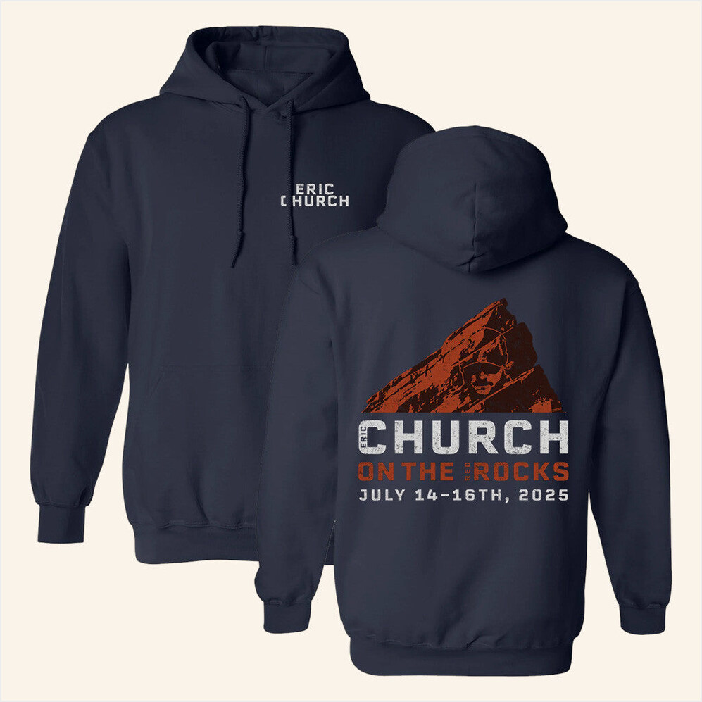 Red Rocks Event Hoodie Eric Church Merch Navy Birthday Gifts For Dad Gifts For Friends
