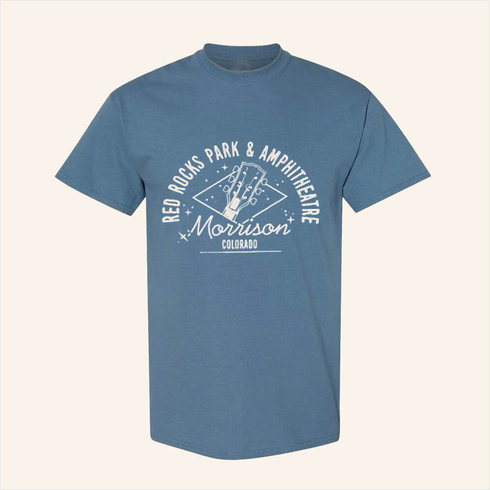 Red Rocks Guitar Stars T-Shirt Red Rocks Online Merch Best Friend Birthday Gifts