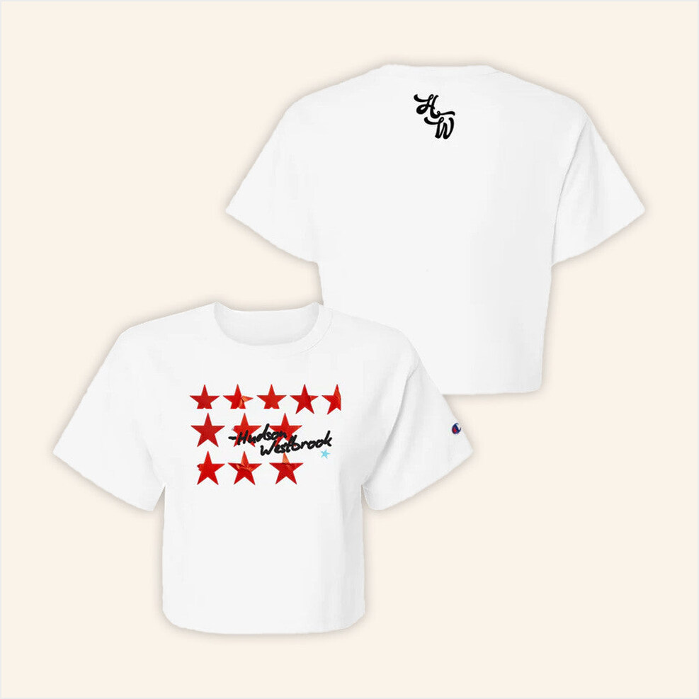 Red Star Cropped T-Shirt Hudson Westbrook Merch Best Gifts For Music Lovers Gifts For Besties