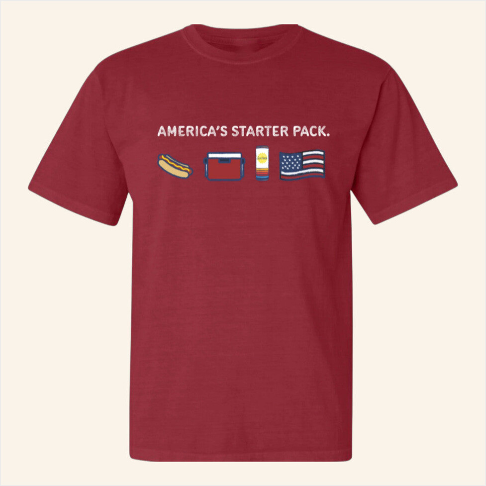 Red Surfside America's Starter Pack T-Shirt Surfside Merch Gifts For Dad BFF Gifts Ideas