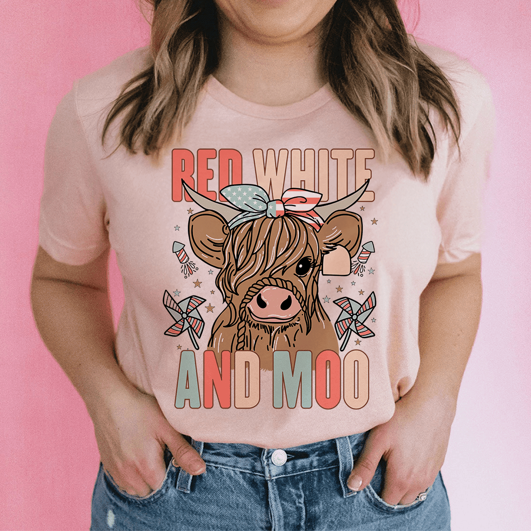 Red White And Moo T-Shirt Celebrate Patriotism With A Moo-Tiful Twist Shirt