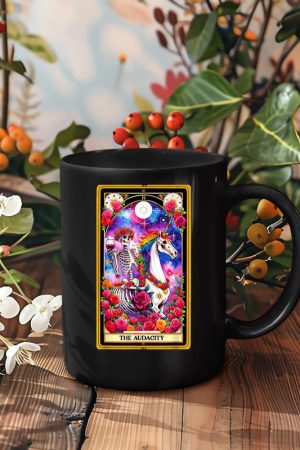 The Audacity Tarot Card Skeleton Skelly Unicorn Wine Women Mug