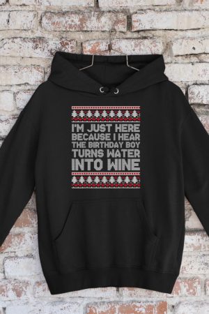 Turns Water Into Wine Jesus Christian Christmas Ugly Sweater Hoodie