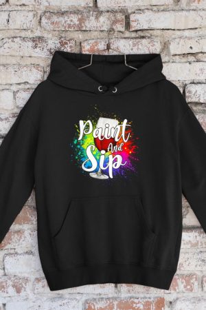 Wine Lover Drinkers Graphic Paint and Sip Party Drinking Hoodie