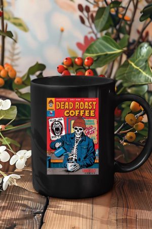 Dead Roast Coffee Comic Book Cover Style Skeleton Barista Mug