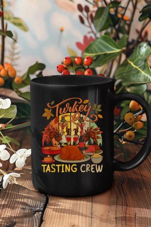 Vintage Retro Turkey Tasting Crew Thanksgiving Drinking Wine Mug