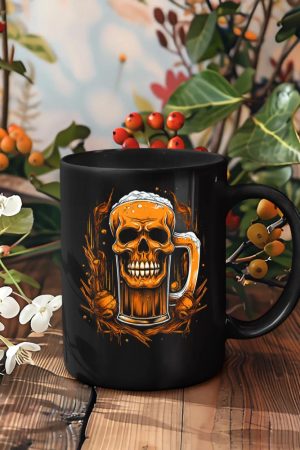 Skull Beer Halloween Costume Skeleton Drinking Craft Beer Mug