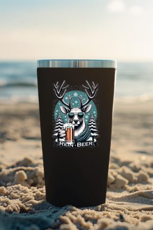 Rein-Beer Funny Christmas Winter Holiday Dad Joke Pun Humor Tumbler