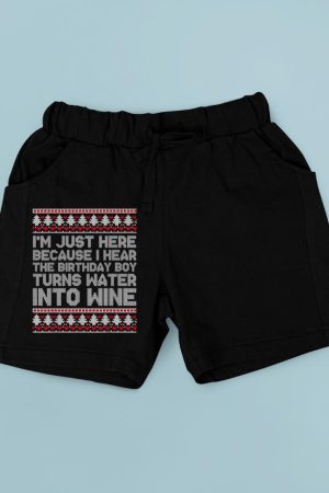 Turns Water Into Wine Jesus Christian Christmas Ugly Sweater Short