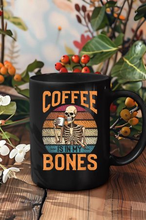 Retro Coffee Brewer Skeleton Mug