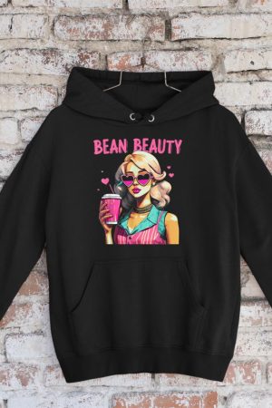 I heart Coffee I love Coffee Being Beuty Moel Girl Funny Pun Hoodie