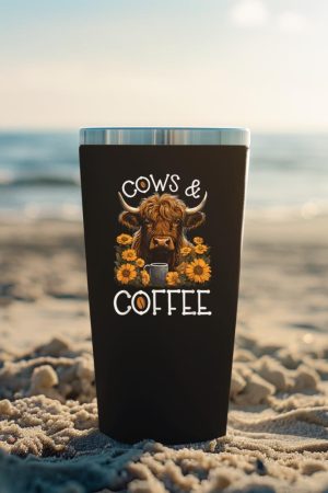Highland Cow And Coffee, Funny Western Girl Country Tumbler