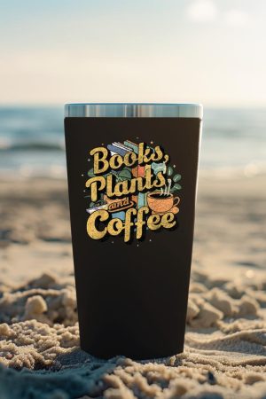 Vintage Books Plants And Coffee Funny Quote Gardening Tumbler