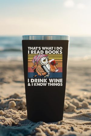 Vintage Owl That's What I Do I Read Books I Drink Wine Tumbler