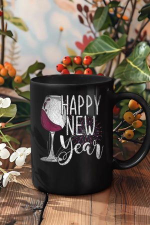 New Year Party Wine Glass Happy New Year New Years Eve Mug