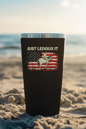Just Ledoux It Cowboy Whiskey Wine Lover Vintage USA Flag Tumbler