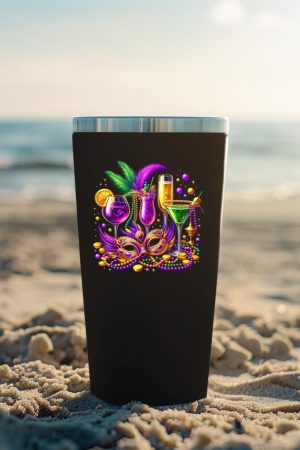 Mardi Gras Glass Of Wine Drinking Team Wine Festival Parade Tumbler