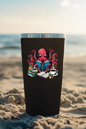 Octopus Reading Book Coffee Lover Bookaholic Bookworm Reader Tumbler