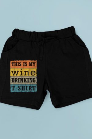 This Is My Wine Drinking T-Shirt Vintage Retro Wine Lover Short