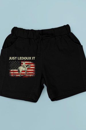 Just Ledoux It Cowboy Whiskey Wine Lover Vintage USA Flag Short